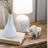 Small White Bison Figurine Lifelike Wildlife Decor for Desk Shelf