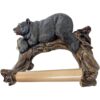 Rustic Black Bear Toilet Paper Holder Wall Mounted Cabin Decor
