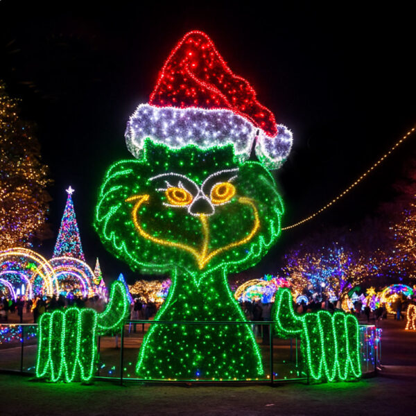 33 Grinch LED Christmas Yard Decoration – Large Animated Face