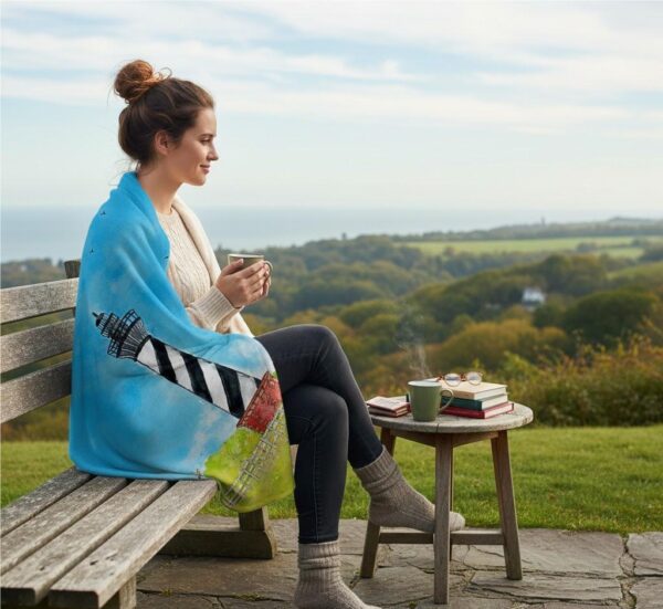 Hatteras Lighthouse NC Silk-Touch Throw Cozy Coastal Decorative Blanket