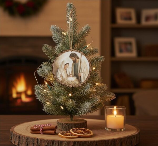 4 Holy Family Barky Ornament Decorative Religious Christmas Decoration