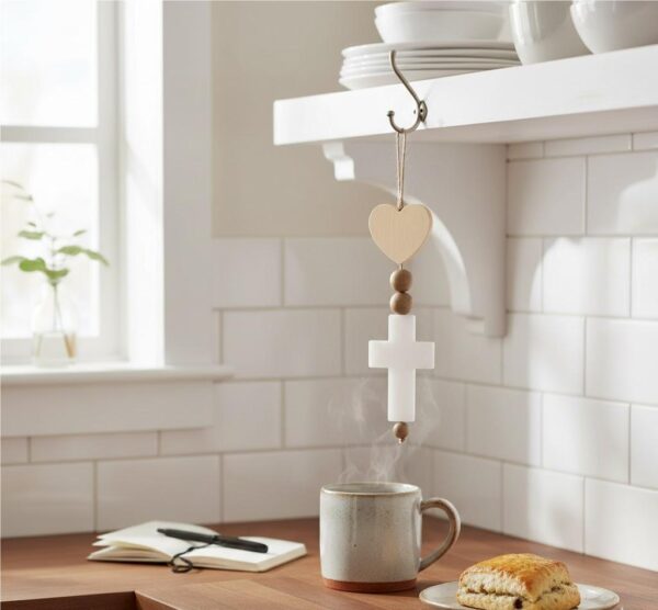 Child of the King Hanging Decor Heart and Cross Religious Ornament