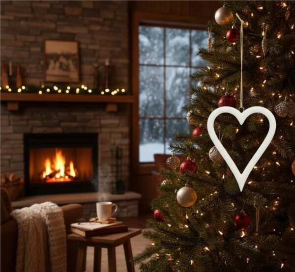 Heart Ornament Set of 3 Decorative Holiday Hanging Ornaments