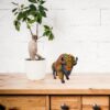Rustic Colorful American Bison Resin Figurine Nature Inspired Decor