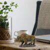 Small Colorful Bison Figurine Rustic Wildlife Decor for Desk or Shelf