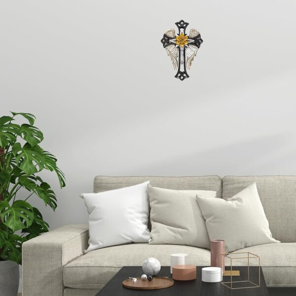 4 Elegant Resin Angel Wings Cross Floral Religious Wall Home Decor Gift