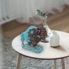 4 Turquoise Buffalo Resin Figurine Rustic Western Decor Collectible Sculpture
