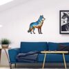 Metal Wolf Wall Art Cutout with Gradient Colors Rustic Decor
