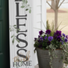 Rustic 47-Inch Vertical Wood Porch Sign: Bless This Home And All Who Enter