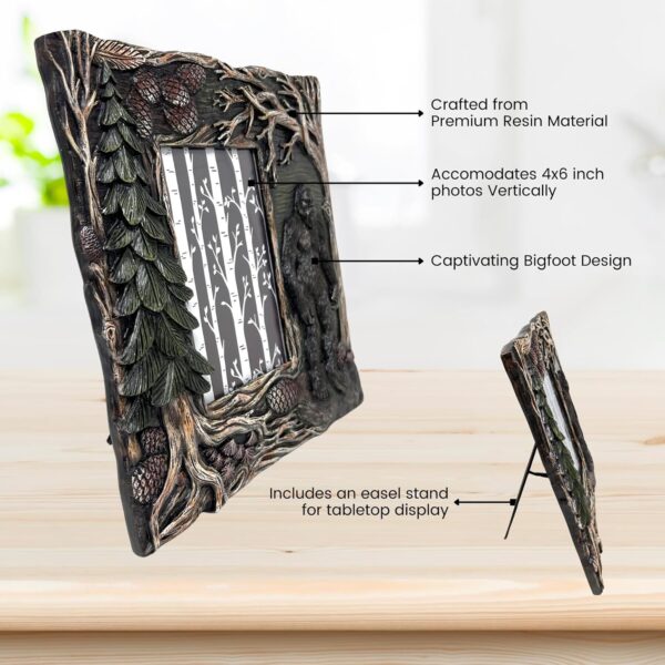 Unique Bigfoot 4x6 resin frame, perfect for mythology-loving nature enthusiasts.