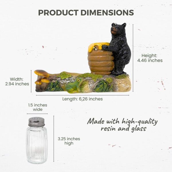 71L9oX8fv2L._AC_SL1500_ Rustic bear and beehive salt, pepper, and toothpick holder set.
