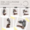 Whimsical Resin Owl Cell Phone Stand: Decorative Universal Desk Desktop Holder