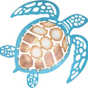 Coastal Decorative Sea Turtle Metal Wall Art for Home Decor.