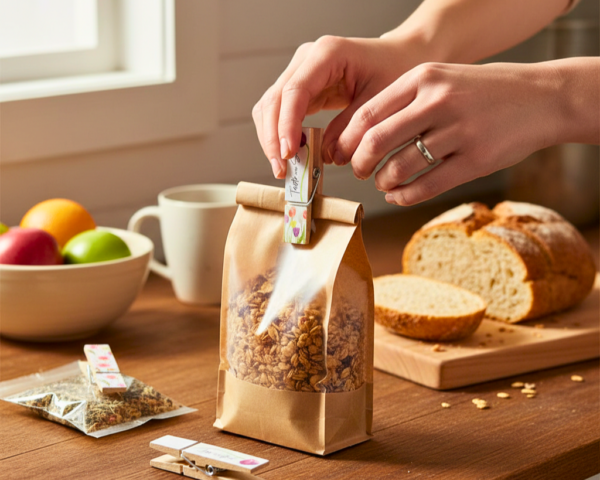 736fdb74-f96d-4f7e-a6e6-dea8fe89a0fb Taste & See Floral Wooden Bag Clips, Set of 4 Inspirational Sealers