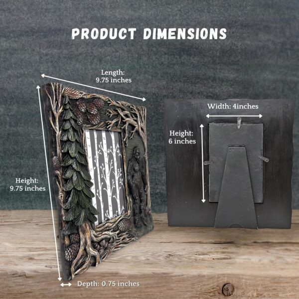 Unique Bigfoot 4x6 resin frame, perfect for mythology-loving nature enthusiasts.