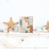 Coastal 4x6 resin frame with starfish and seashells for decor.