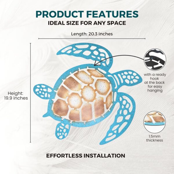 81l2uDCtxmL._AC_SL1500_ Coastal Decorative Sea Turtle Metal Wall Art for Home Decor.