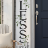 Rustic 47-Inch Vertical Wood Porch Sign: Bless This Home And All Who Enter