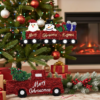 Set of Two Twenty-Five Inch Red Tinsel Christmas Truck and Train Decorations