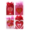 Four unique extra-large Valentine gift bag designs featuring various happy heart patterns.