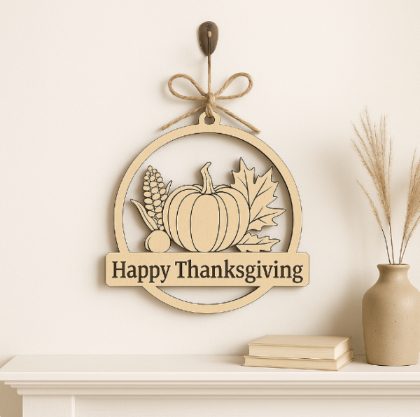 Pafu Thanksgiving Wooden Hanging Sign – Holiday Party Decor