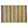 CMR932__90087 Handwoven Gold and Slate Gray Striped Area Rug - 4' x 6'