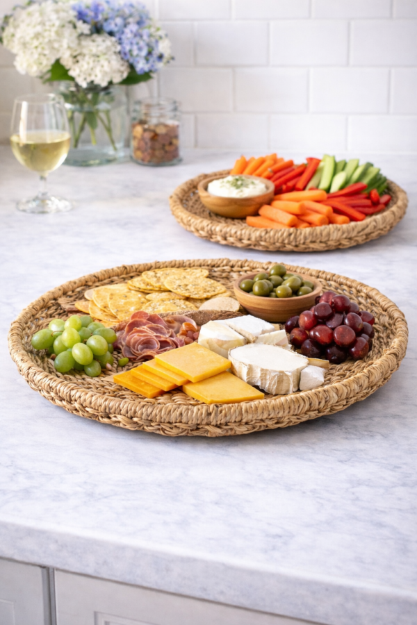Natural Seagrass Flat Trays (3-Piece Set)
