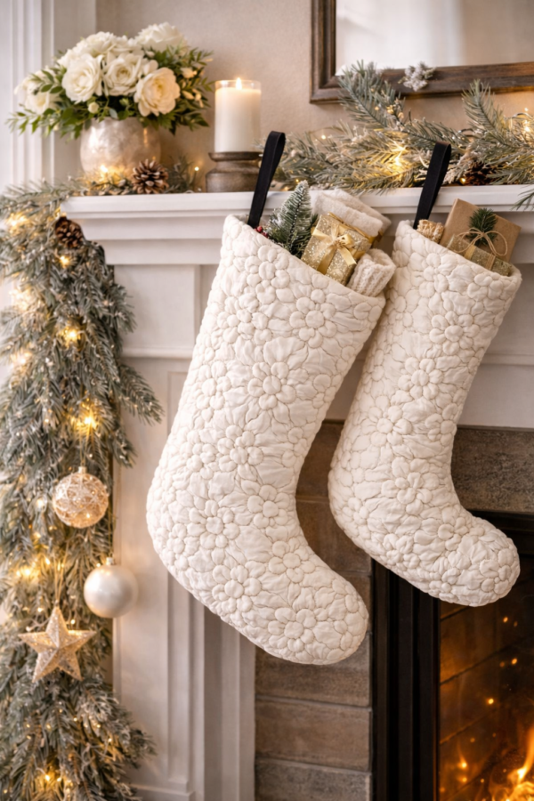 Classic White Christmas Stocking