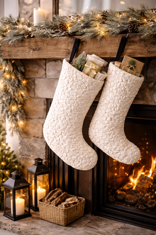 Classic White Christmas Stocking