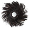 Elegant Thirty Four Inch Circular Wall Mirror Featuring Wispy Black Fiber Detailing