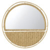 A stylish 20-inch circular wall mirror featuring woven paper rope details.
