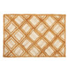Handcrafted 24x36 inch natural jute rug featuring a classic braided diamond pattern.