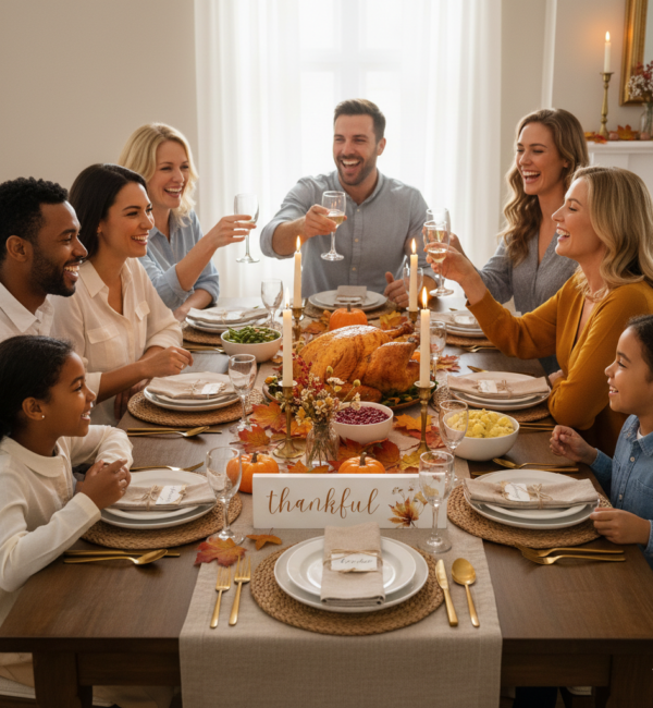 Fall Harvest Stick Sign with “Thankful” Message
