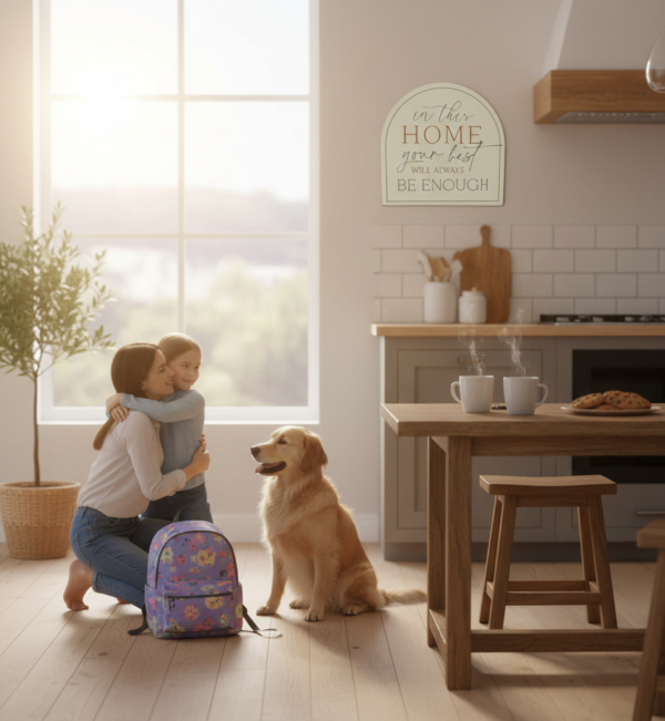 Shaped Wall Sign – Where We Begin “In This Home” Design