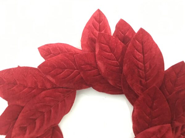 Handmade Red Velvet Poinsettia Wreath – Christmas Home Decor
