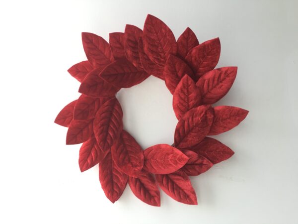 Handmade Red Velvet Poinsettia Wreath – Christmas Home Decor