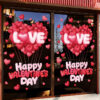 3D heart window decals create a romantic atmosphere for your festive glass displays.