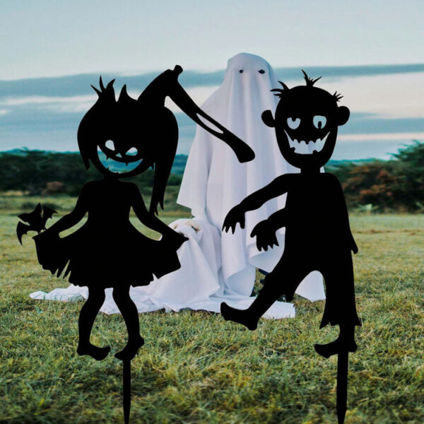 Halloween Courtyard Metal Decor – Ghost, Skull, Pumpkin, Devil