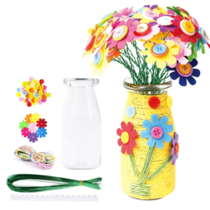 DIY Fabric Flower Toy Kit – Handmade Button Bouquet for Kids 2-4