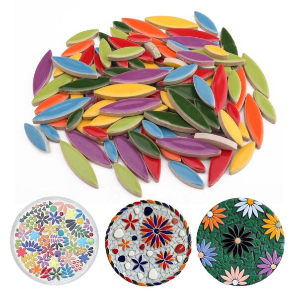 Hd7fcc9081b7045ba908426b4364f664bW Colorful Petal Shape Glazed Ceramic Mosaic Tiles DIY Craft Supplies