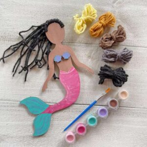 Creative Mermaid DIY Wooden Craft Set – Educational Gift for Kids