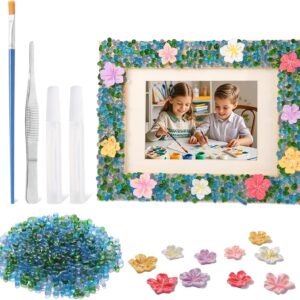 Kids DIY Mosaic Picture Frame Arts & Crafts Kit Glass Pebbles