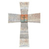 Rustic Wooden Wall Cross with The Lord's Prayer and Centered Nail