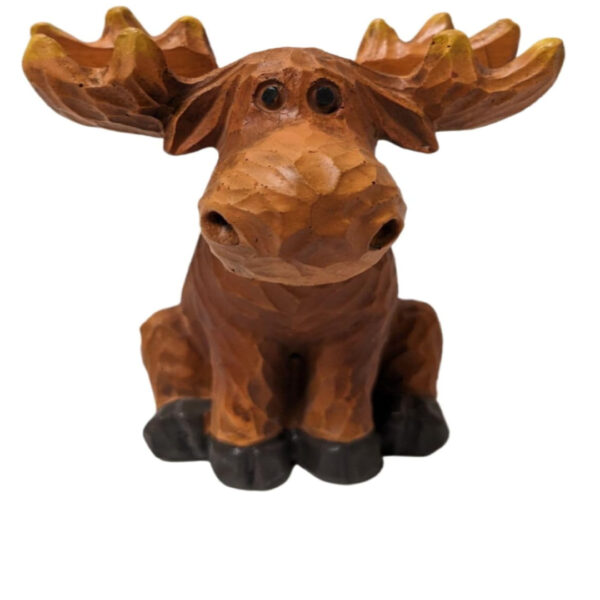 Rustic Moose Eyeglasses Holder Wood Cut Style Cabin Decor Stand