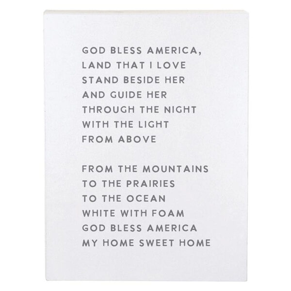 Patriotic Wood Wall Art: God Bless America Lyrics Home Decor Sign