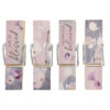 Floral "Blessed Is She" Wooden Decorative Clips - 4 Piece Set