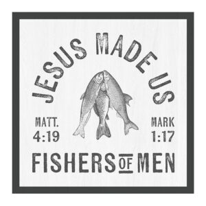 "Jesus Made Us Fishers of Men" Biblical Verse Wood Framed Plaque