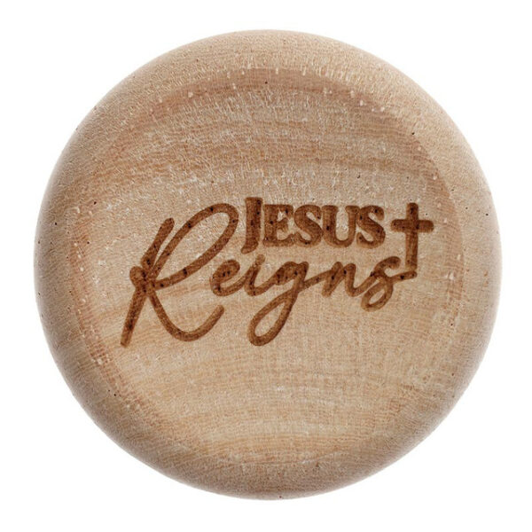 1.25-Inch Engraved Wooden Comfort Stones with Faith Messages and Display Tub