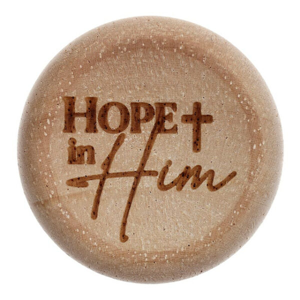 1.25-Inch Engraved Wooden Comfort Stones with Faith Messages and Display Tub