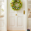 Decorative Easter Wreath Artificial Floral Wreath with Pastel Easter Eggs for Festive Window Displays